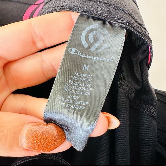 MENS CHAMPION Black Red Basketball Mesh Cutout Drawstring Workout Gym Shorts M - Picture 11 of 13